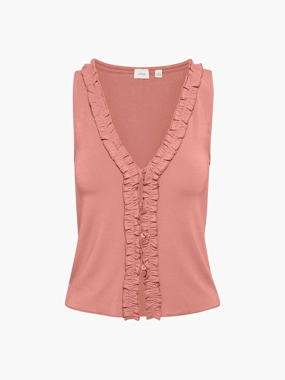 Wilfred Cantata Ruffle-Trim V-Neck Camisole in Earthen Red